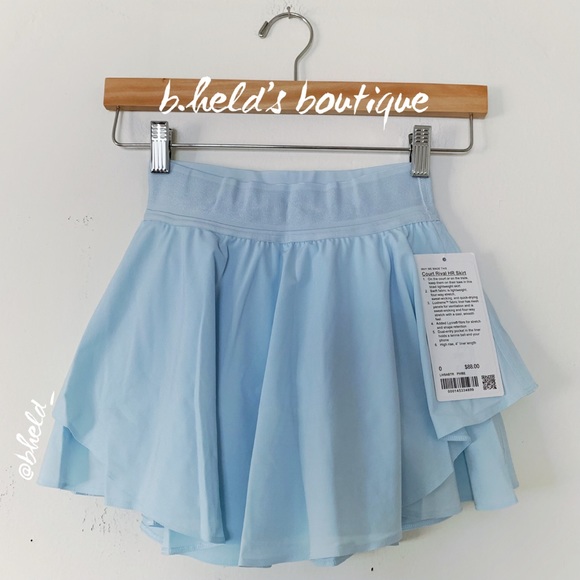 lululemon Court Rival High-Rise Skirt Regular Length in Powder Blue Sz 0 New NWT